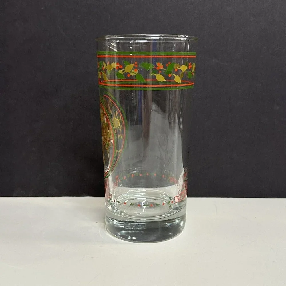12 Days of Christmas Glass Tumbler TENTH DAY 10 Lords A‎ Leaping Anchor Hocking